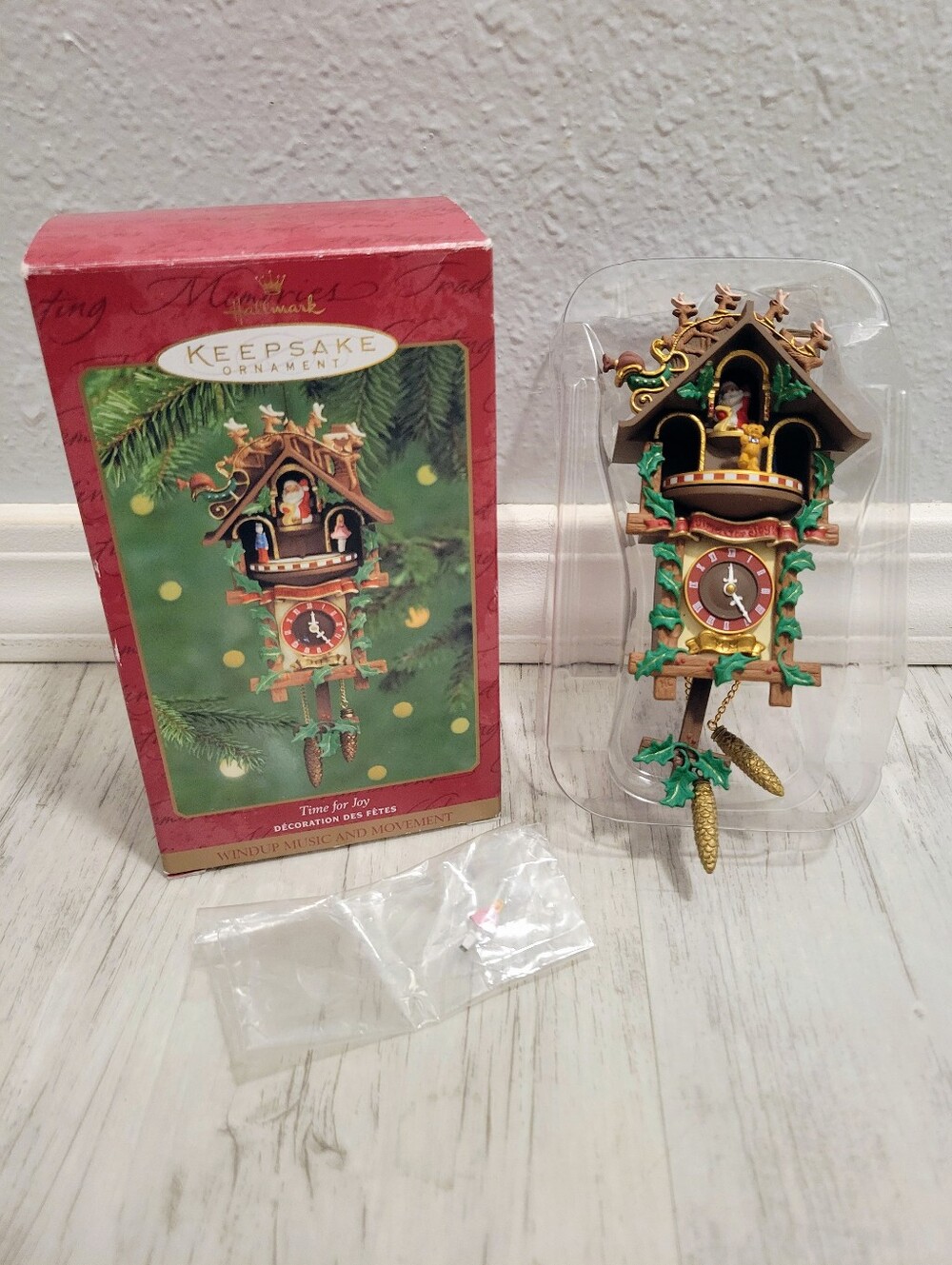 Vintage 2000 Hallmark Keepsake Ornament Time For Joy Windup Music Box Ken Crow